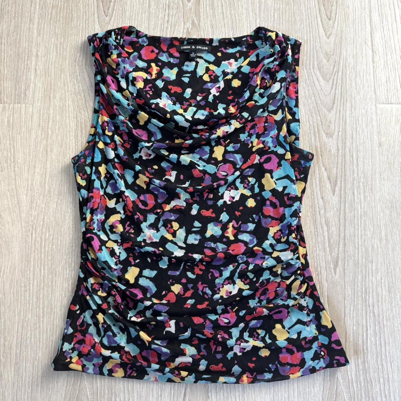 Vintage Women's Blouse - Multi/Black - M – Vintag… - image 2