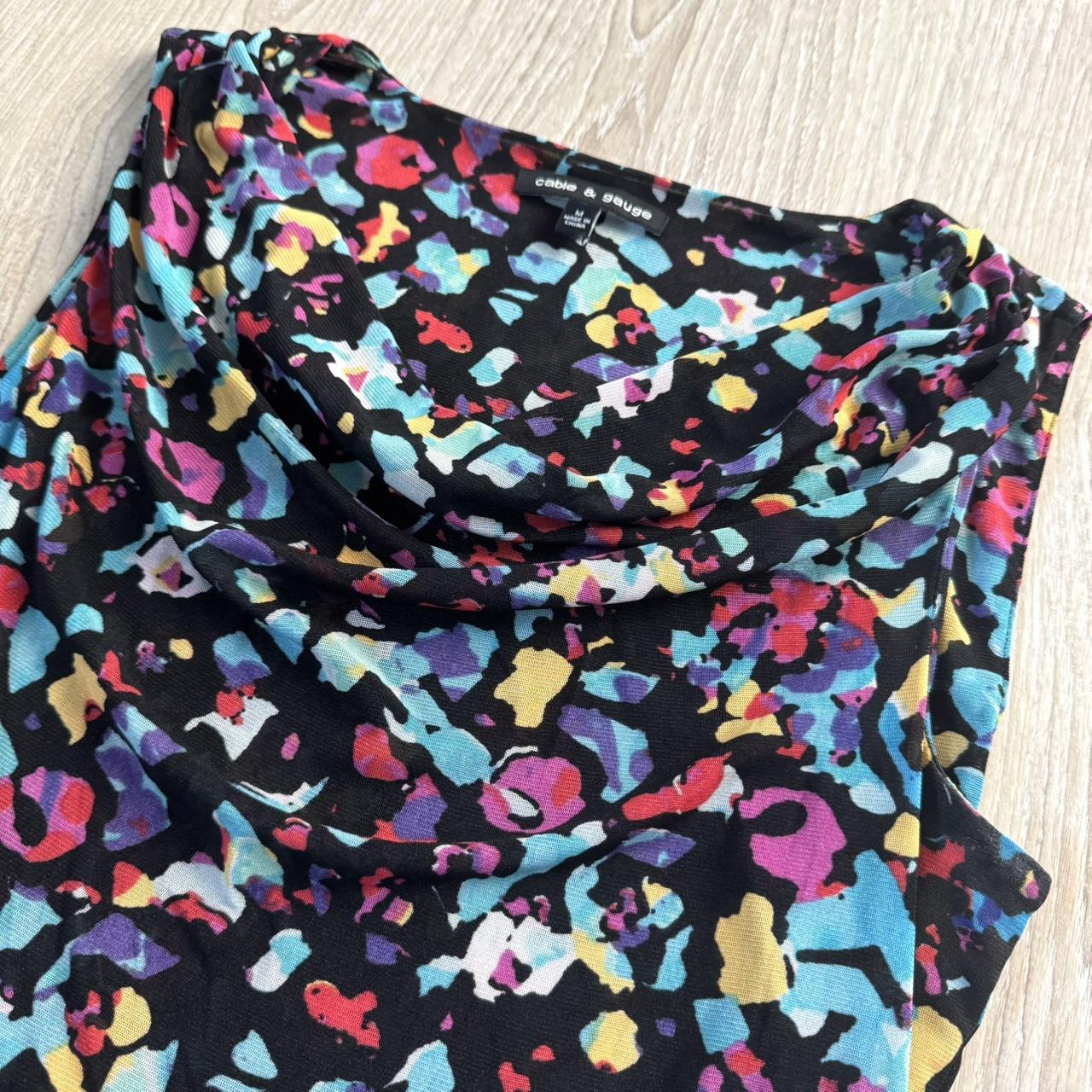 Vintage Women's Blouse - Multi/Black - M – Vintag… - image 3