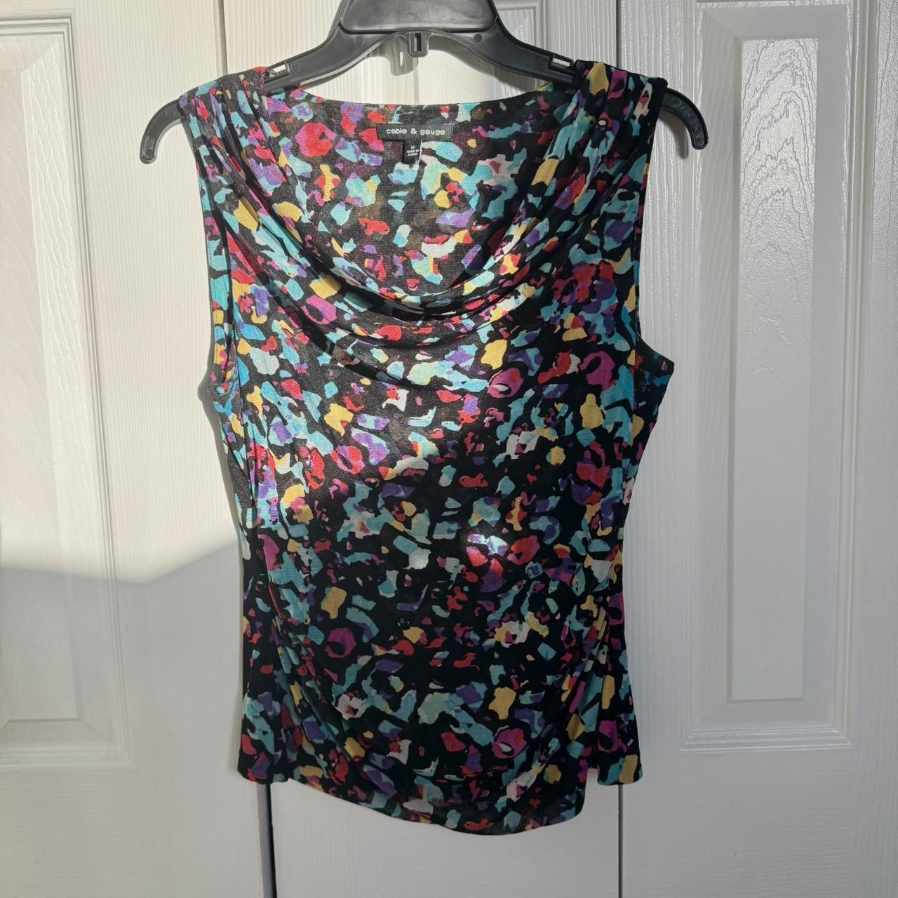 Vintage Women's Blouse - Multi/Black - M – Vintag… - image 5