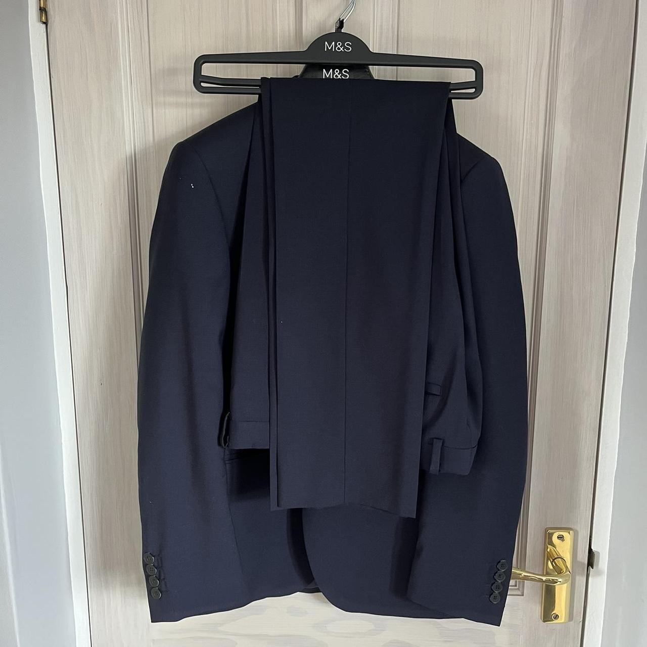 DKNY men’s navy suit Slim fit 100% wool RRP... - Depop