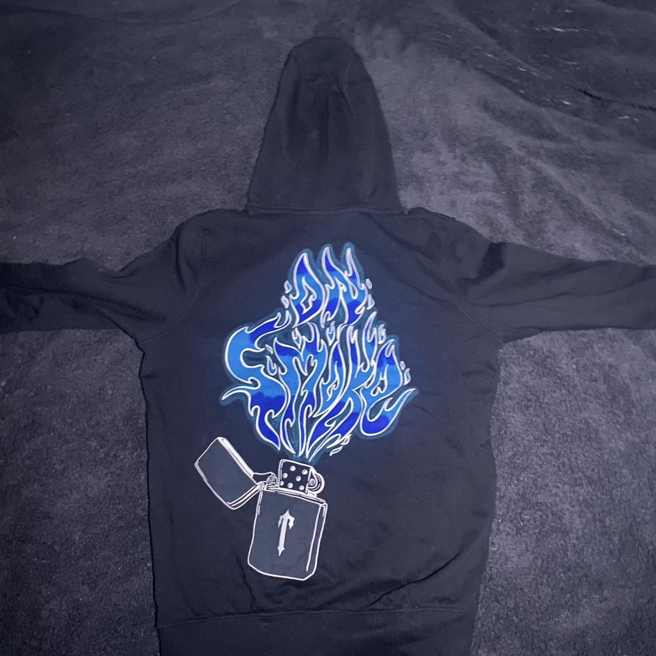 Blue On Smoke TRAPSTAR hoodie worn once Depop