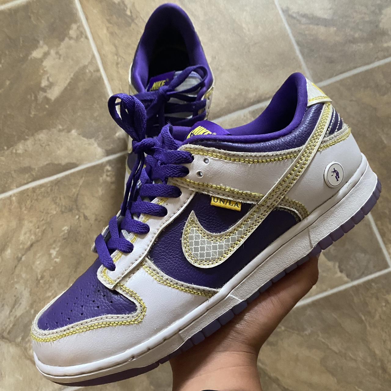 Union court purple dunks Size 9 used with top layer Depop Union court purple dunks Size 9 used with top layer Depop