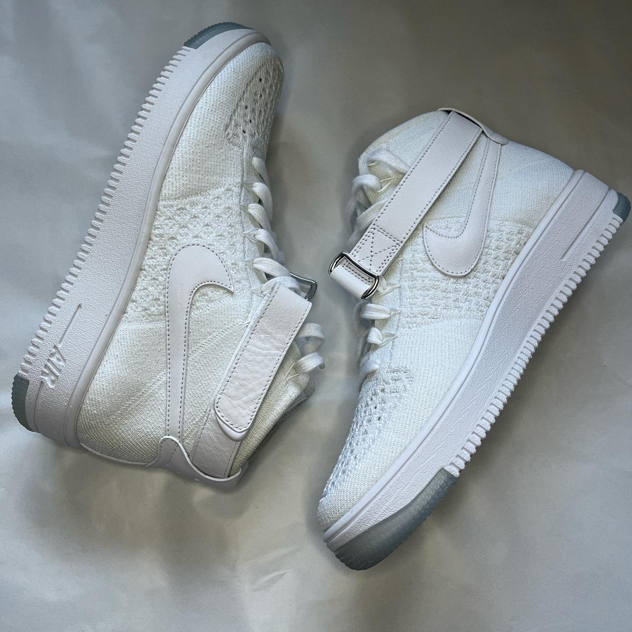 Nike Air Force One Ultra Flyknit Mid Triple... - Depop