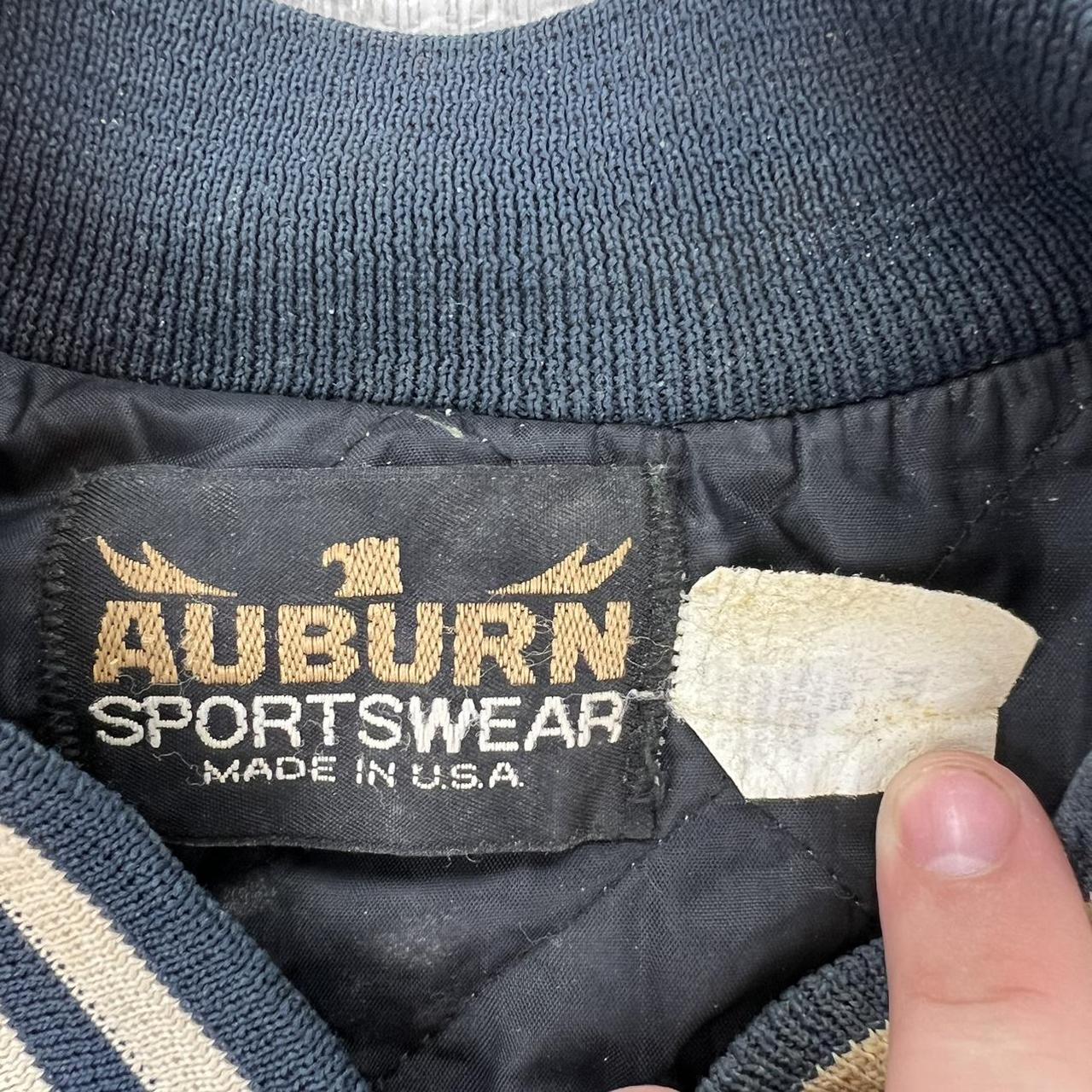 Vintage 80s blue satin jacket bomber varsity | Depop