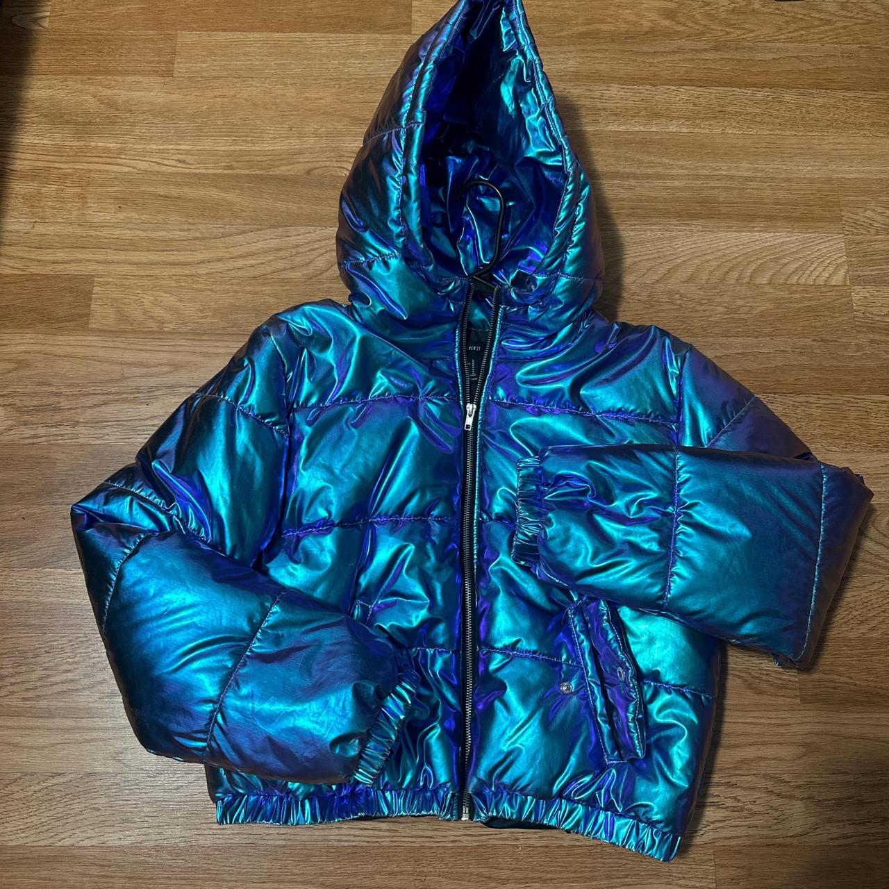 Forever 21 iridescent puffer jacket best sale