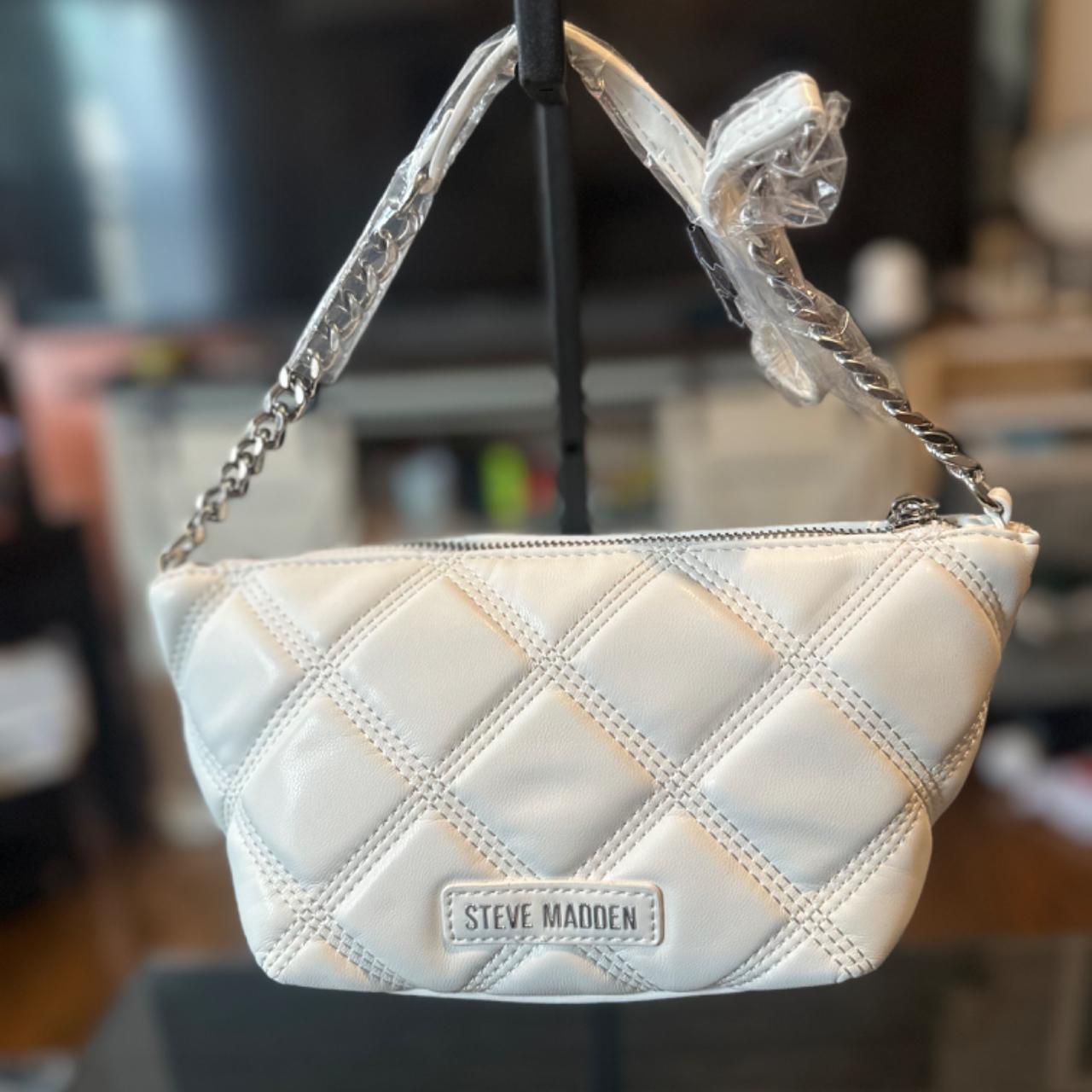 Steve Madden White faux leather crossbody bag with