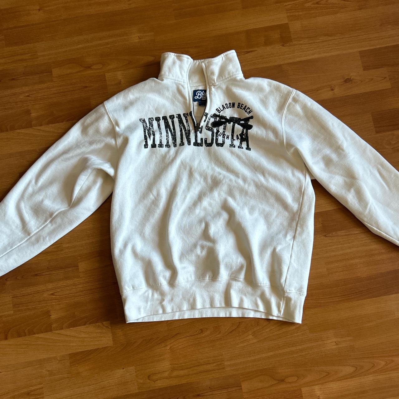 White and Black Bladow Beach quarterzip Depop