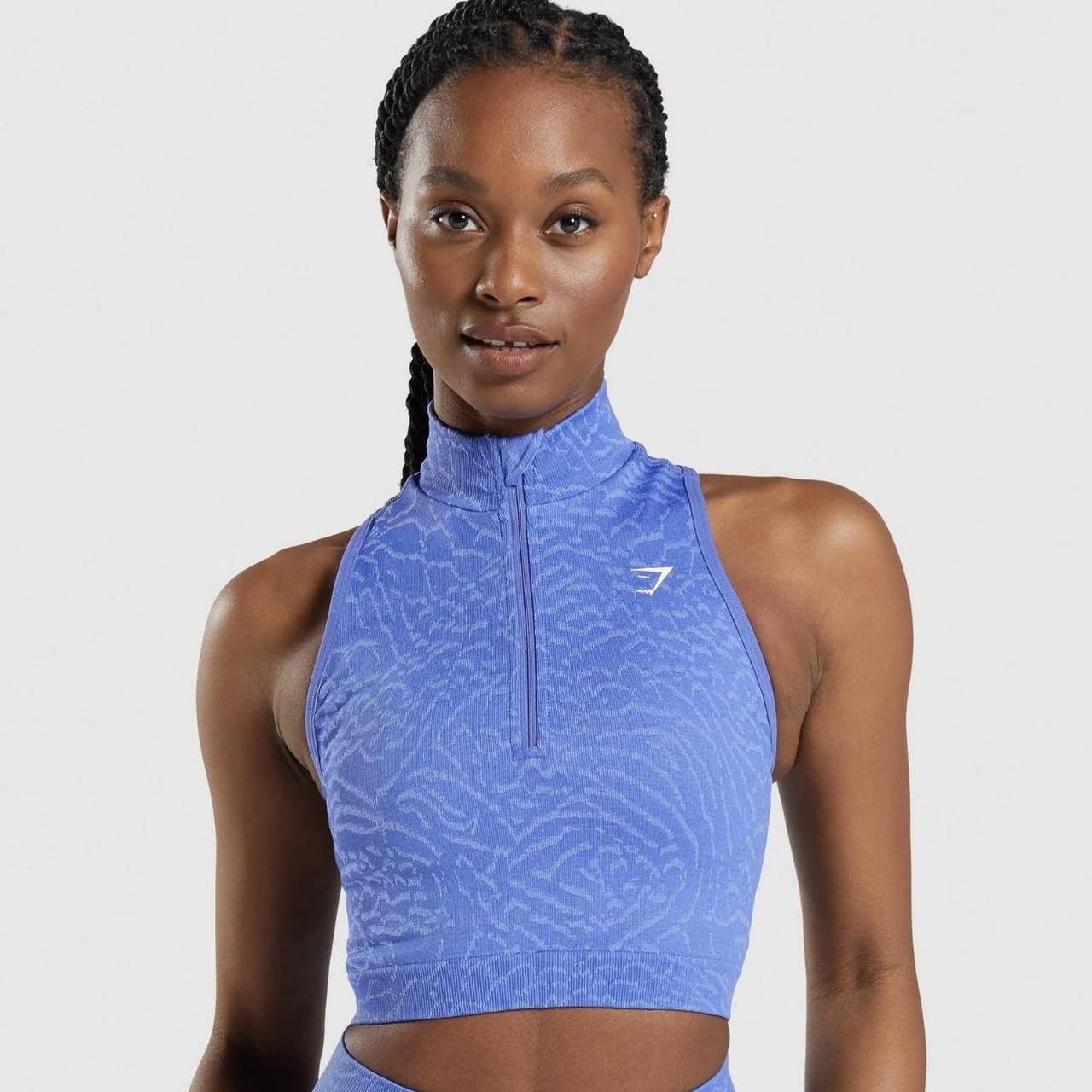 GYMSHARK Vital Seamless Tank Top Steel Blue Marl Size L