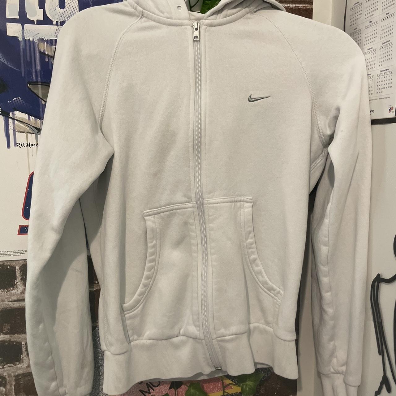 mens white nike zip up hoodie