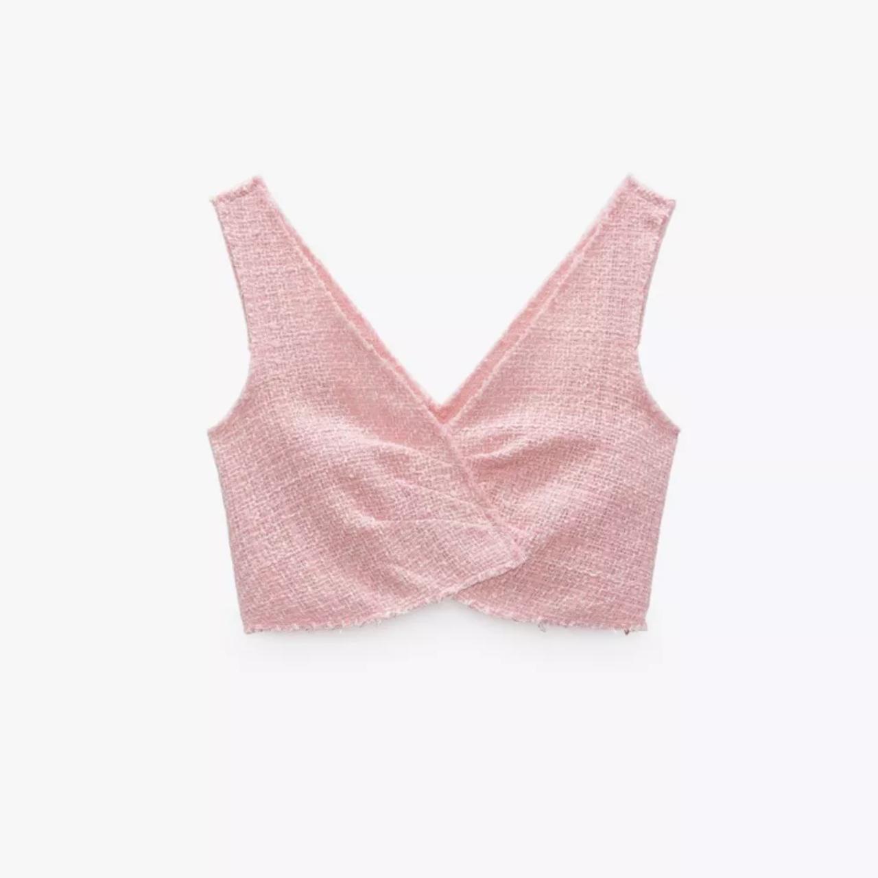 Rose Zara Tweed crop top, M 38 10, no