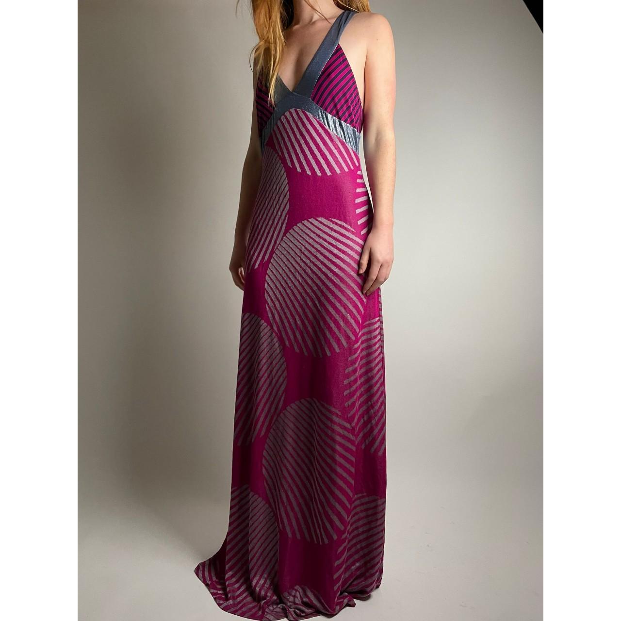 Custo Barcelona Vintage Rare hot pink metalic maxi... - Depop