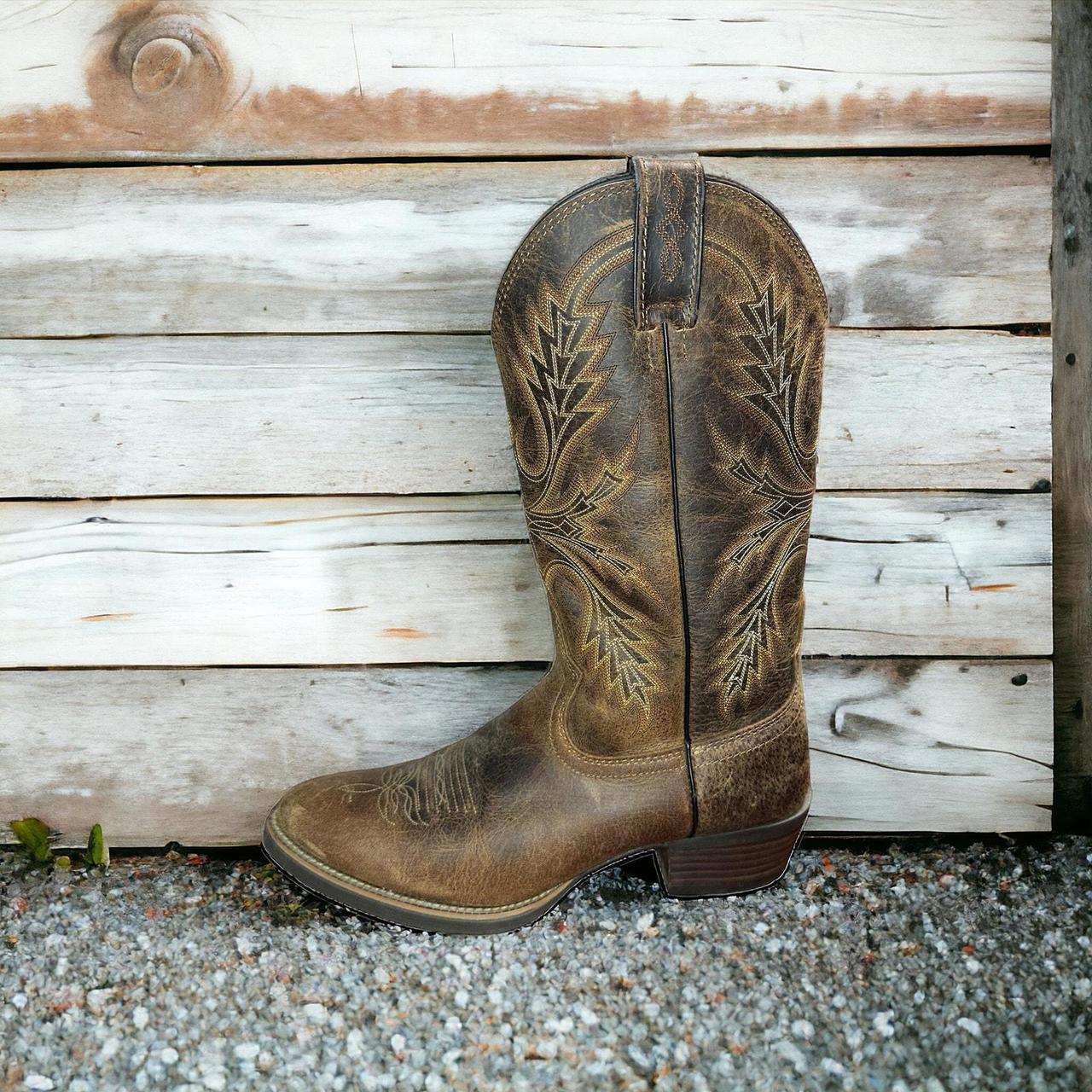 Justin Silver Sorrel Cowboy Boots Apache Brown Men s. Depop