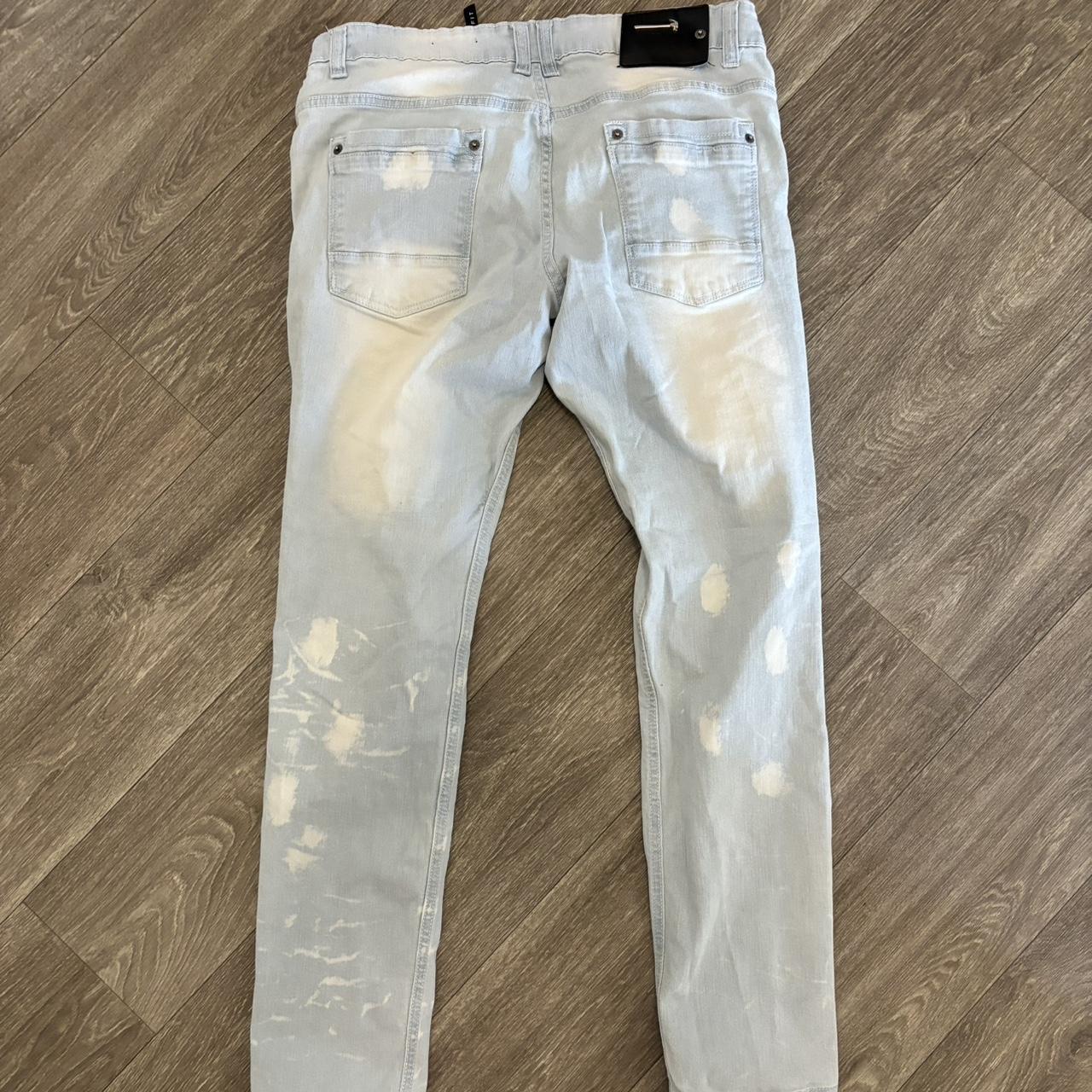 Copper Rivet Men's Bleached Jeans - Grey/Blue - 3… - image 3