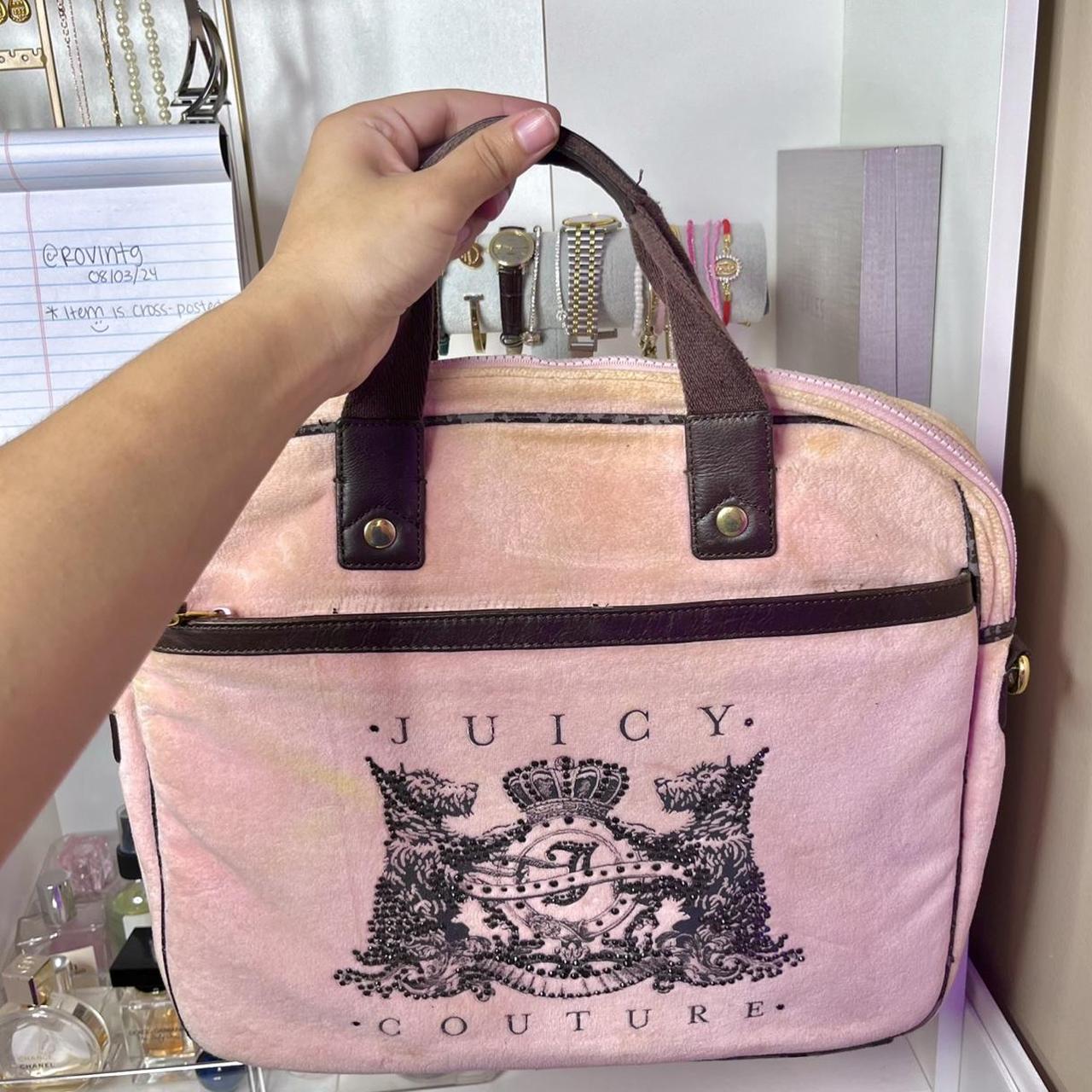 Vintage 2009 NWT Juicy Couture Fuschia Pink Velour Laptop sale Computer Bag!