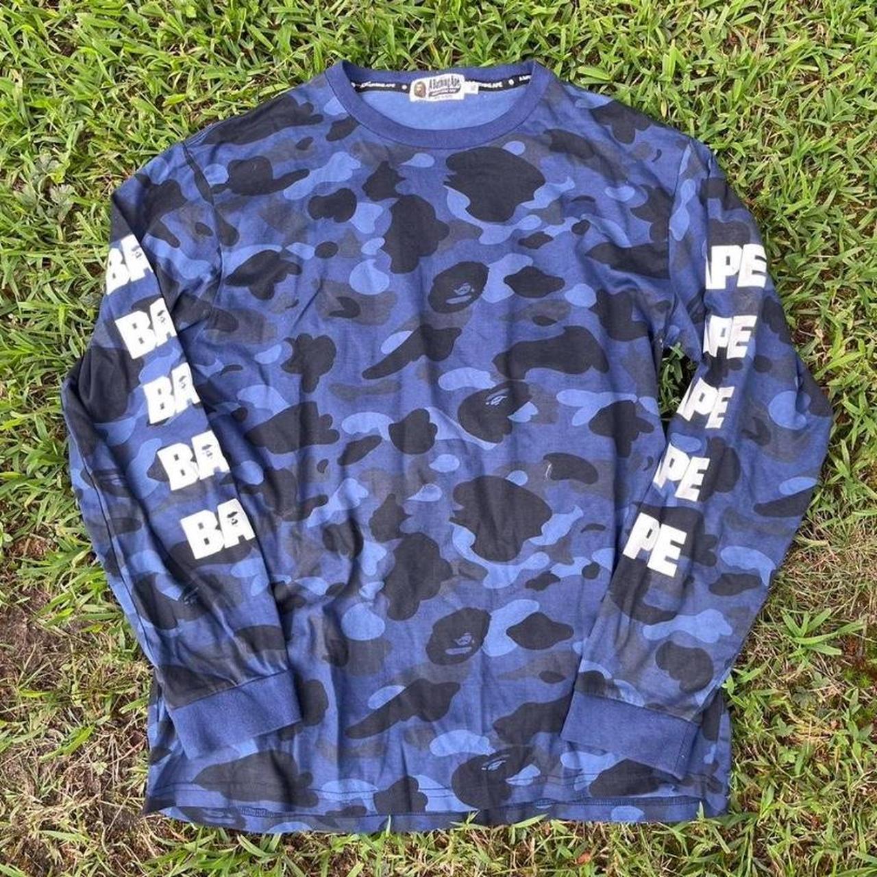 Bape shirt blue camo best sale