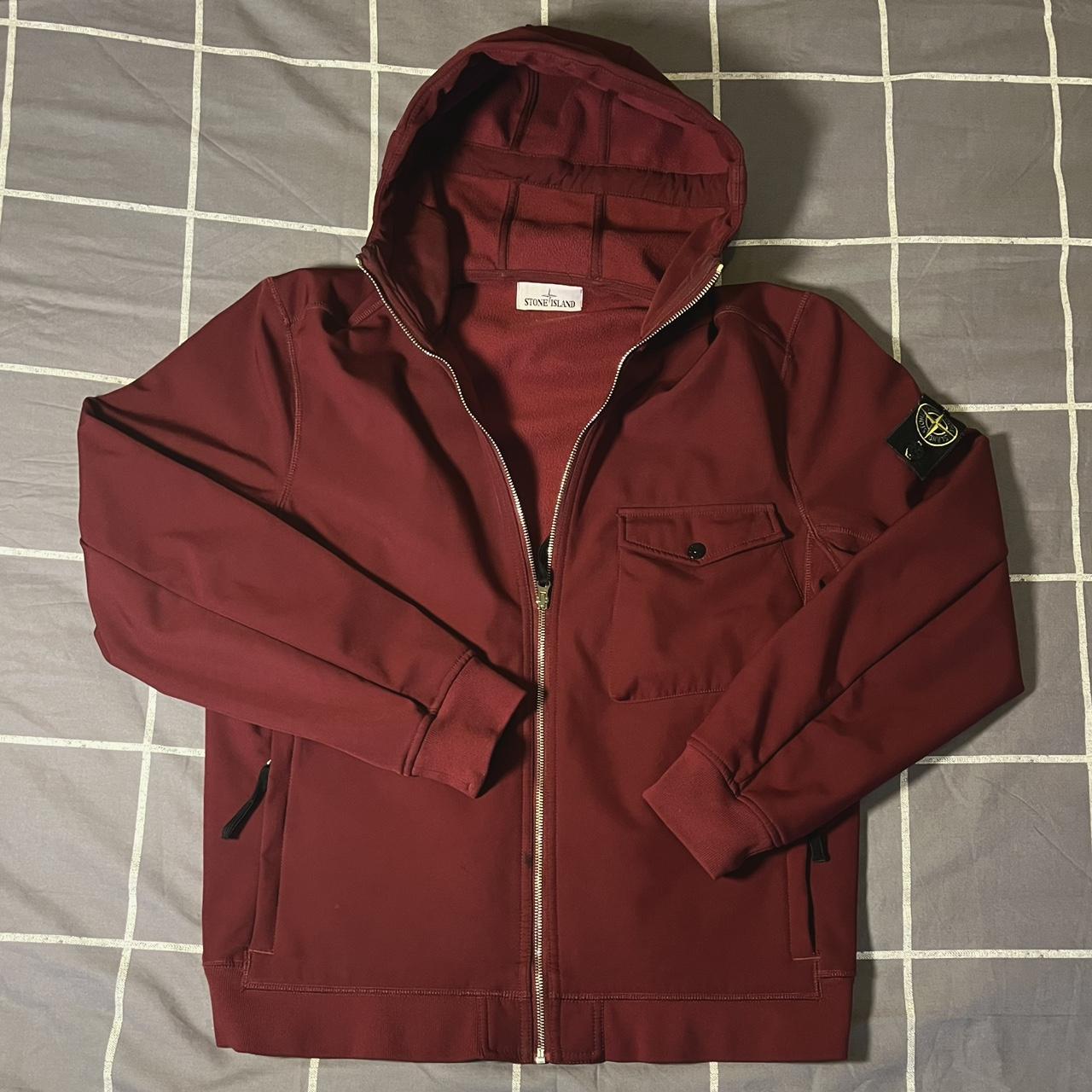 Stone island burgundy on sale jacket