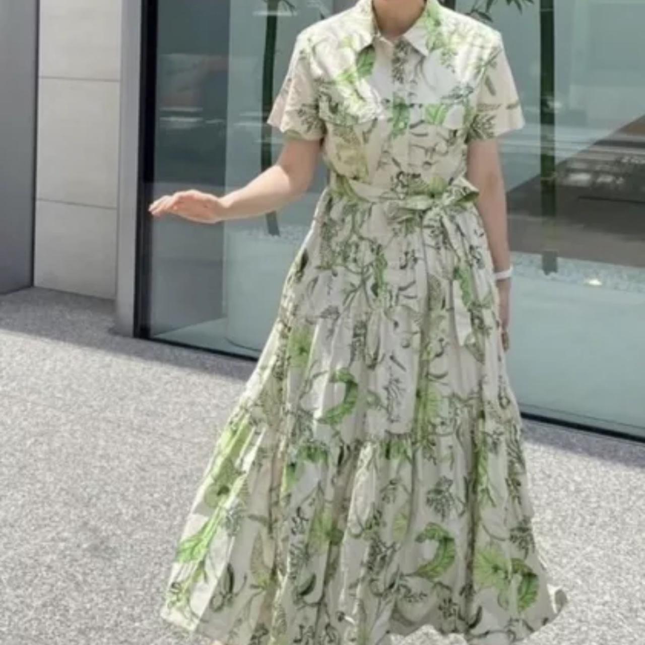 ZARA NEW MIDI BELTED FLORAL PRINT SHIRT Depop