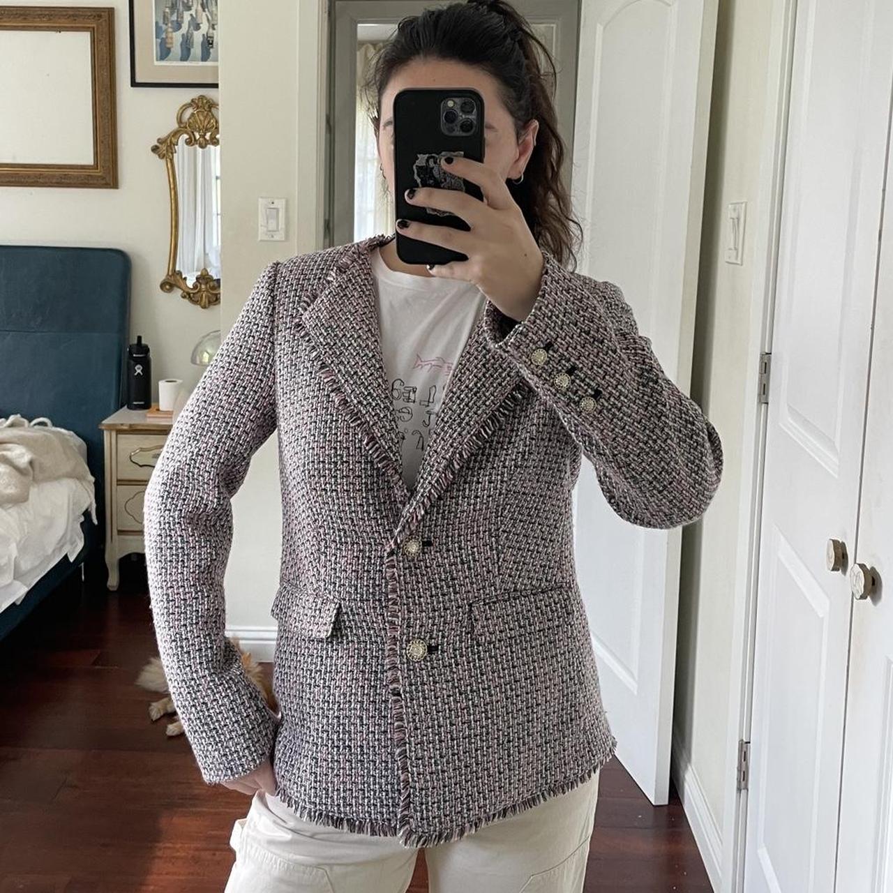 karl lagerfeld tweed blazer jacket size 8 Depop