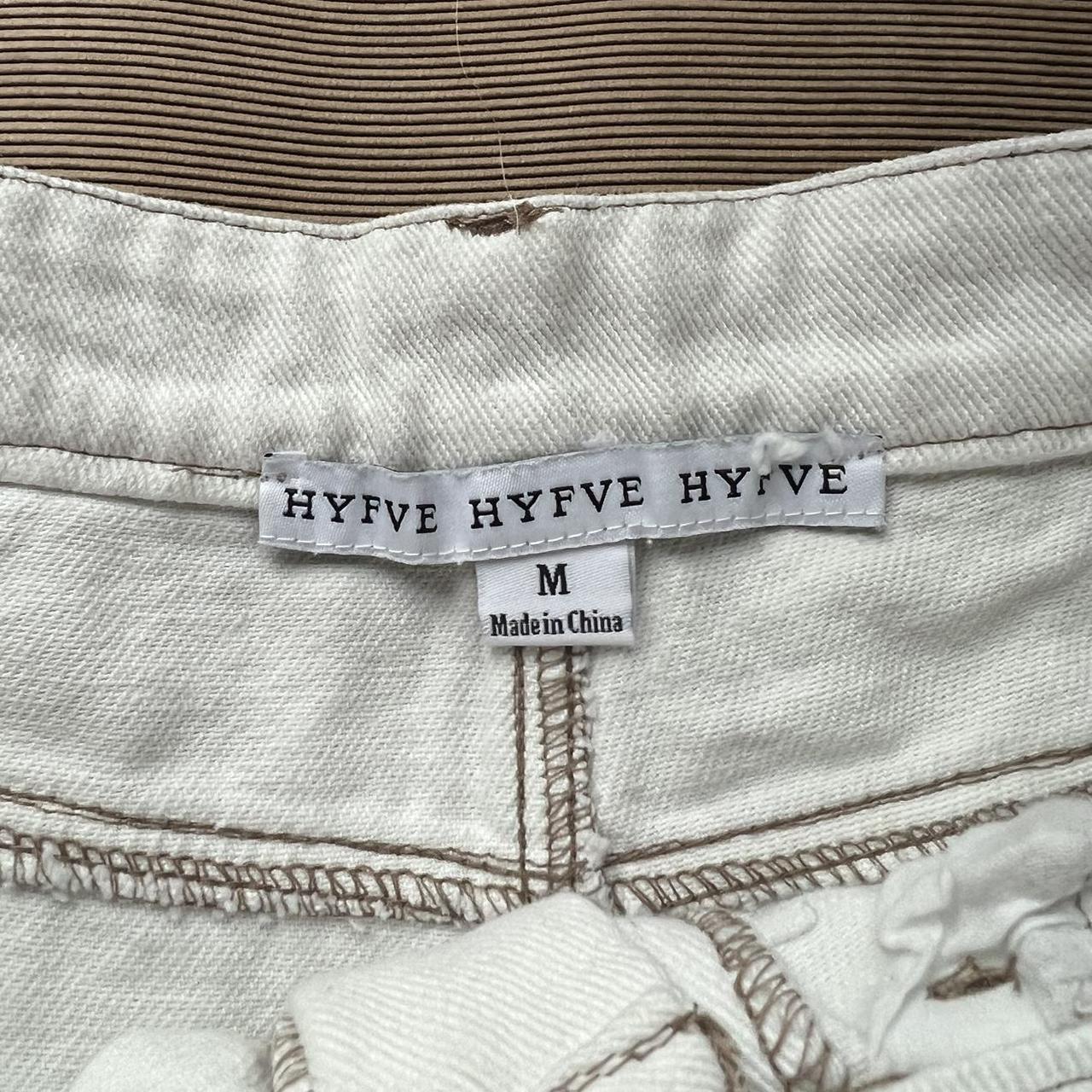 White denim shorts with distressed details | Depop White denim shorts with distressed details | Depop