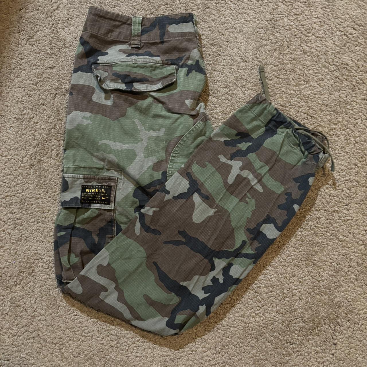 Y2K Nike SB camo skater cargo pants!! Waist size 32... Depop