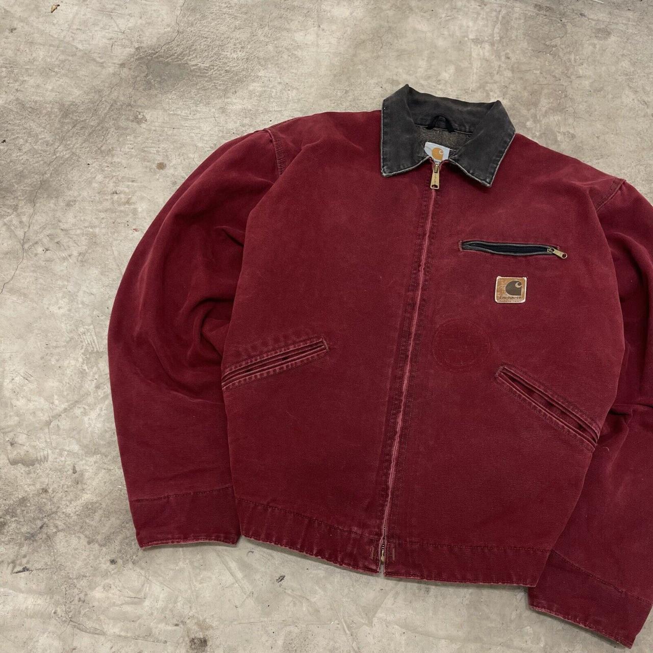 Vintage Carhartt Detroit J97 CRI Red Crimson 2001 | Depop