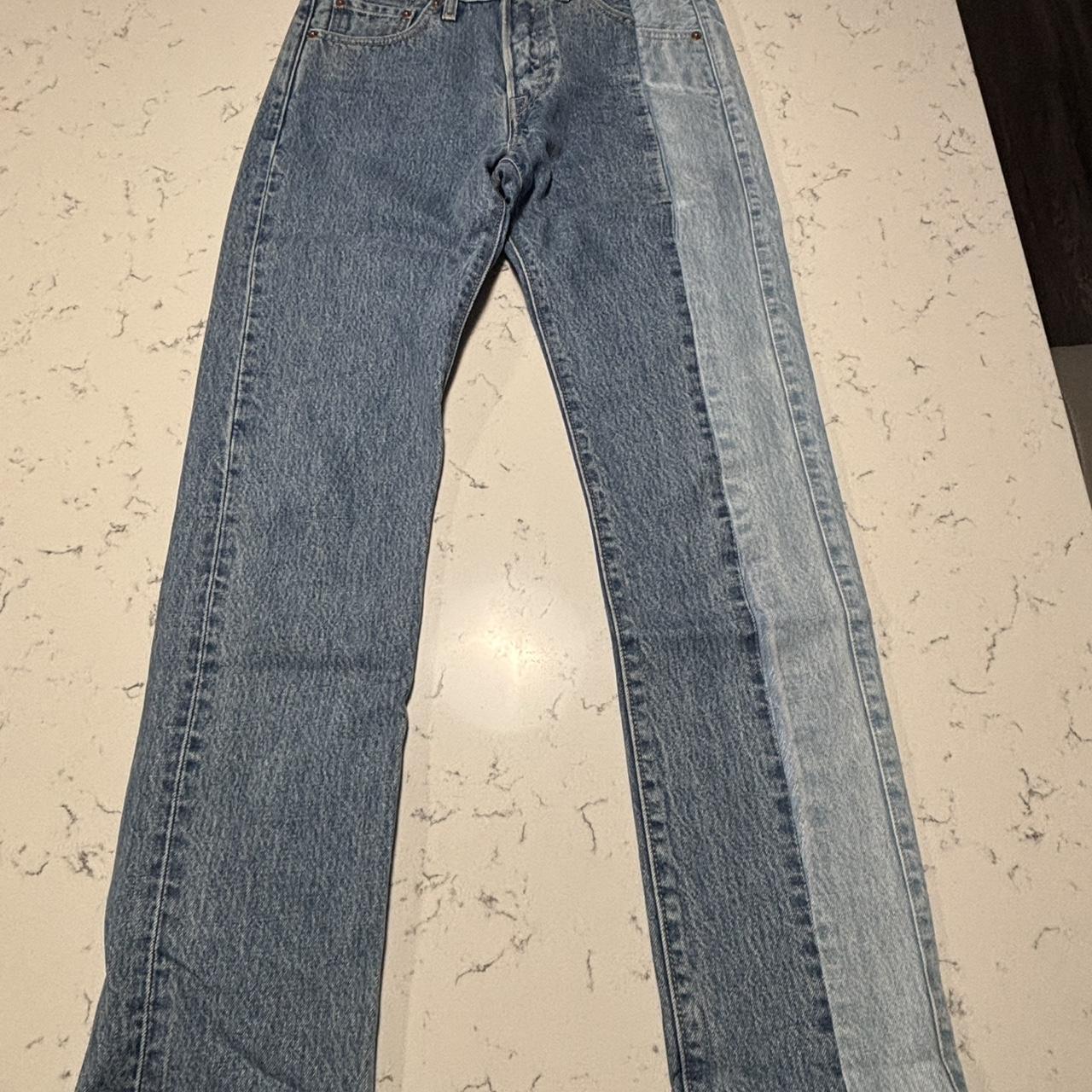 Vetements Women's Jeans - Blue/Navy - 27" – Vetements & Levi's Collab High Straight Size …