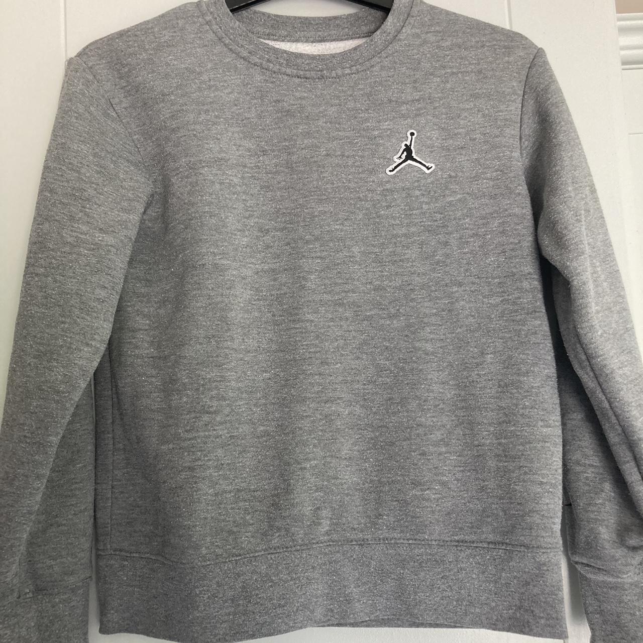 Jordan grey jumper medium kids Depop