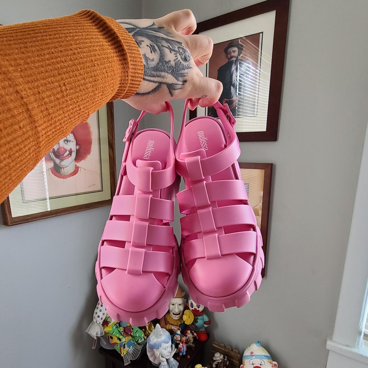 Melissa Pink platform jelly shoes. Size 8-true to | Depop