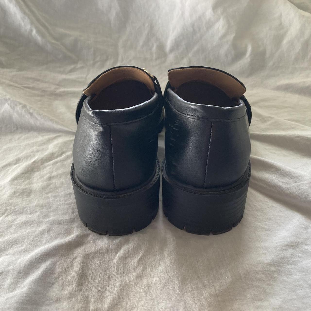 Sportsgirl black loafers with gold details. Only... Depop