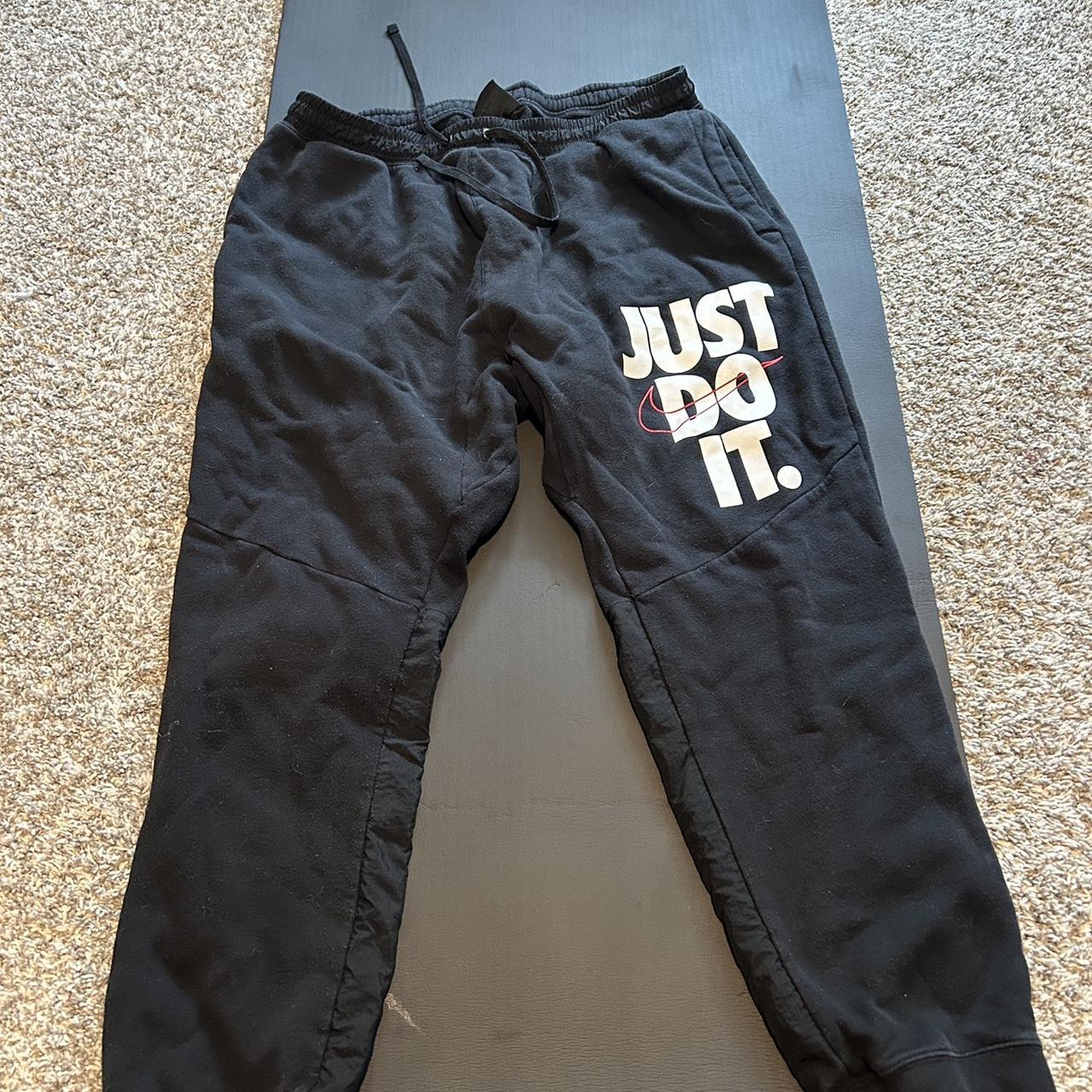 Nike black joggers just do it graphic joggers Depop