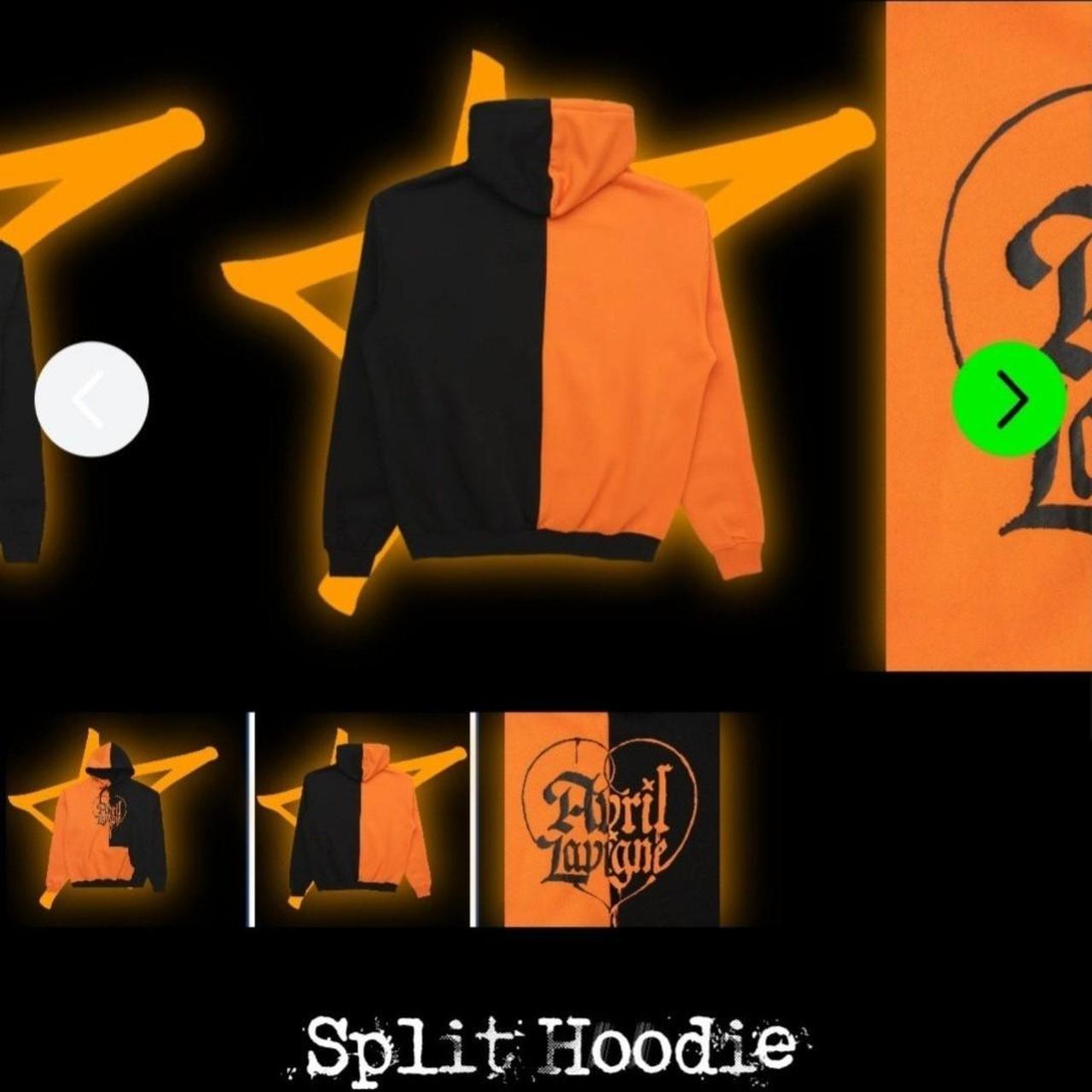 Orange and black split hoodie online