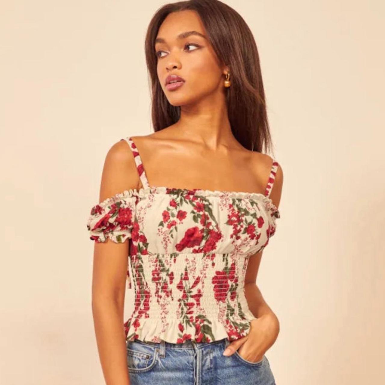 Hotsell Reformation Holland Floral Blouse