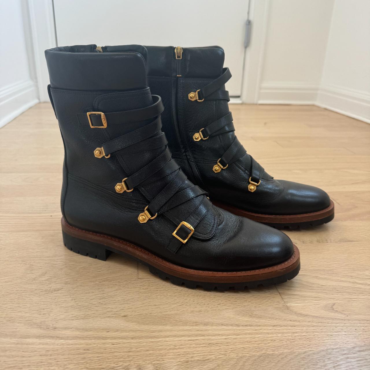 Christian Dior Black Leather Wildior Ankle Boots. Depop