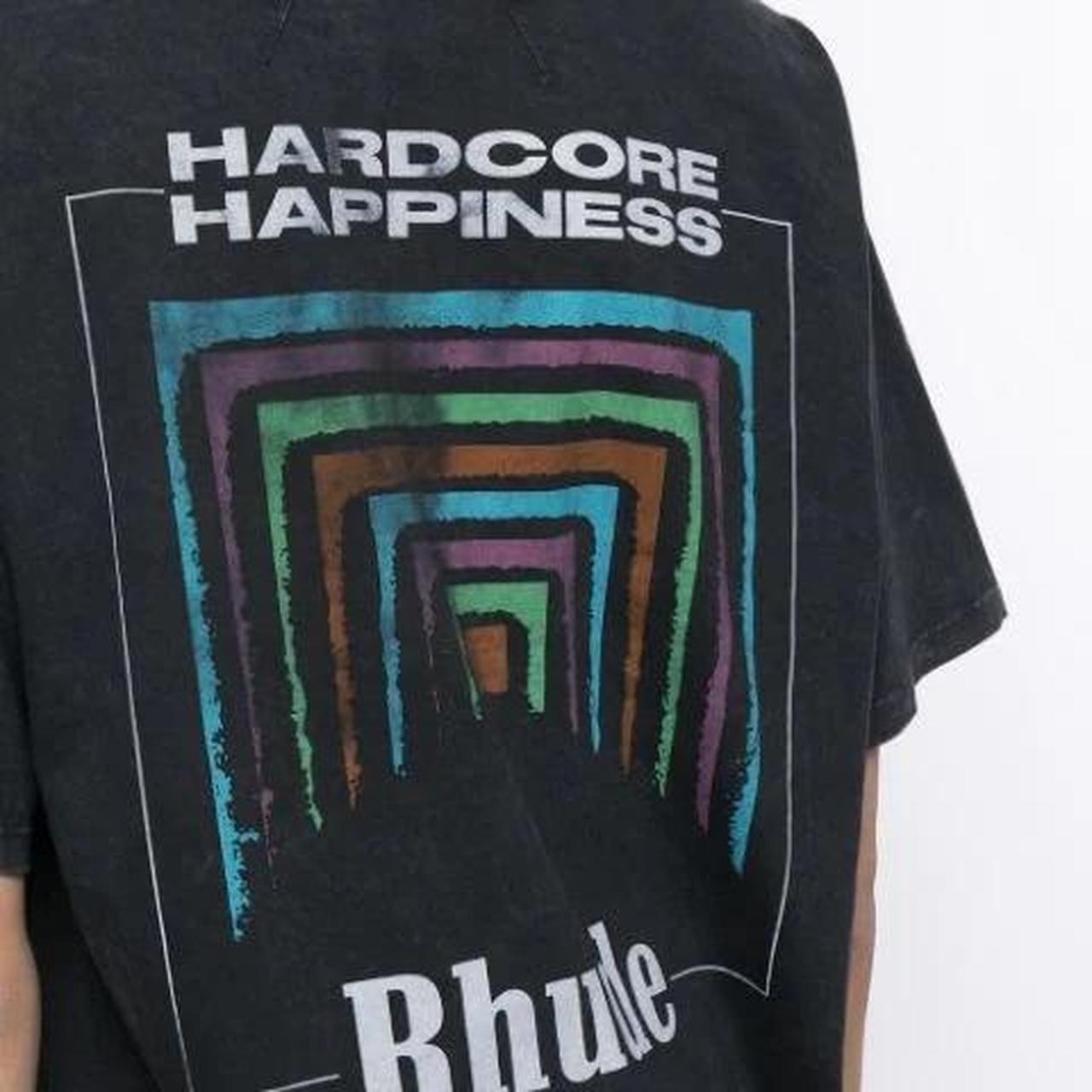 Rhude 'Hardcore Happiness' T-Shirt Stone washed | Depop