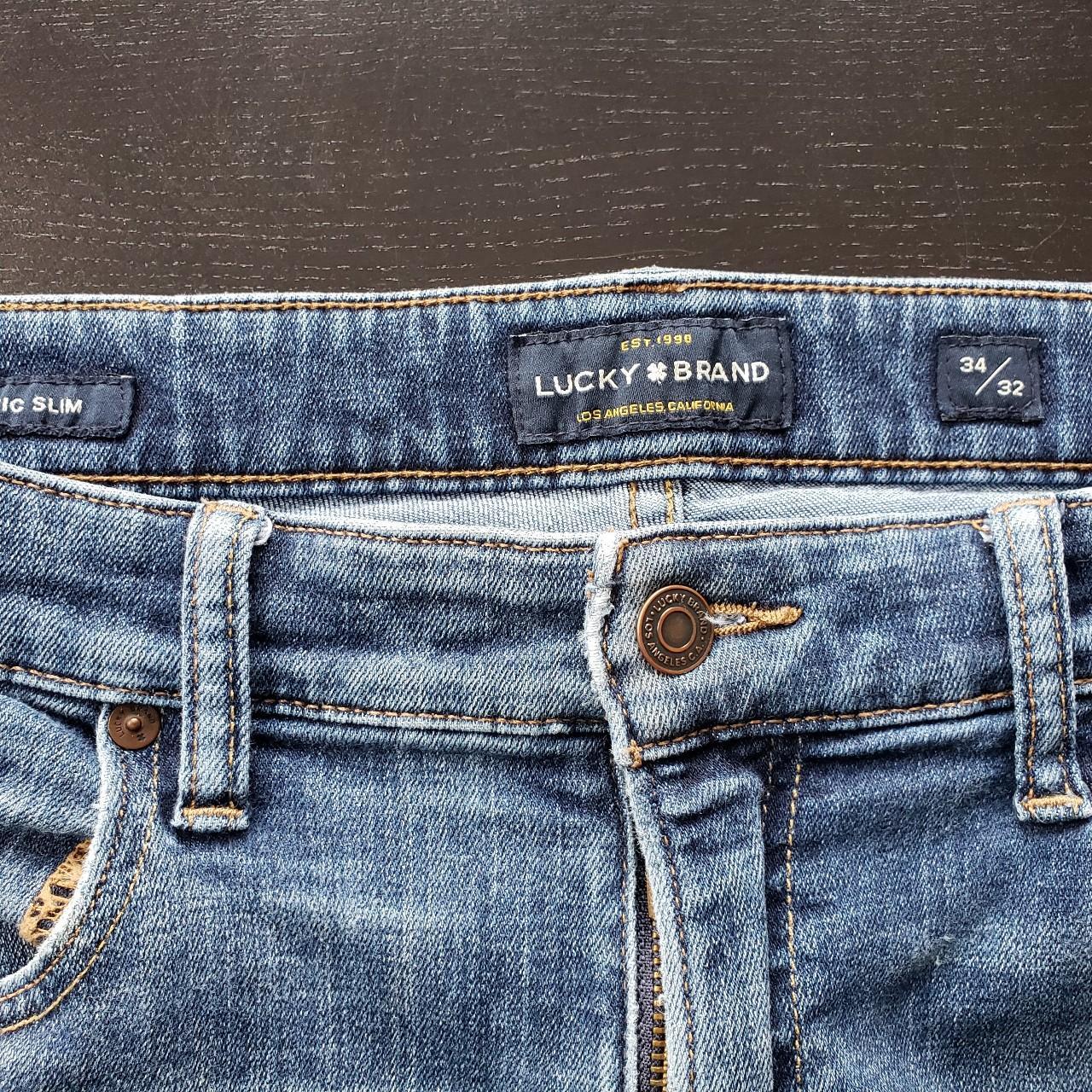 Lucky Brand Jeans, 410 Athletic Slim 34W x 32L, Holes
