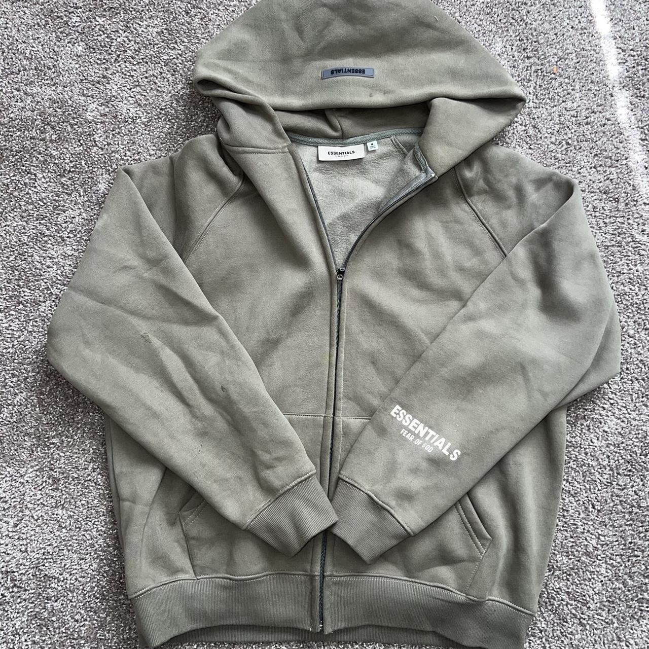 Fear of God Essentials Full Zip Up Hoodie Applique Logo | Depop