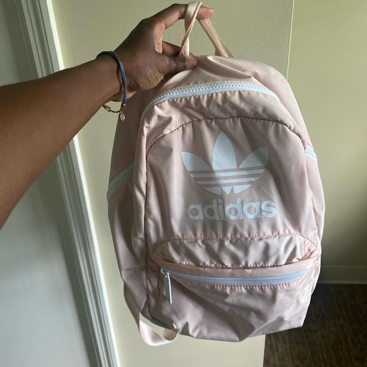 mini baby pink adidas bag minor stains and scuffs