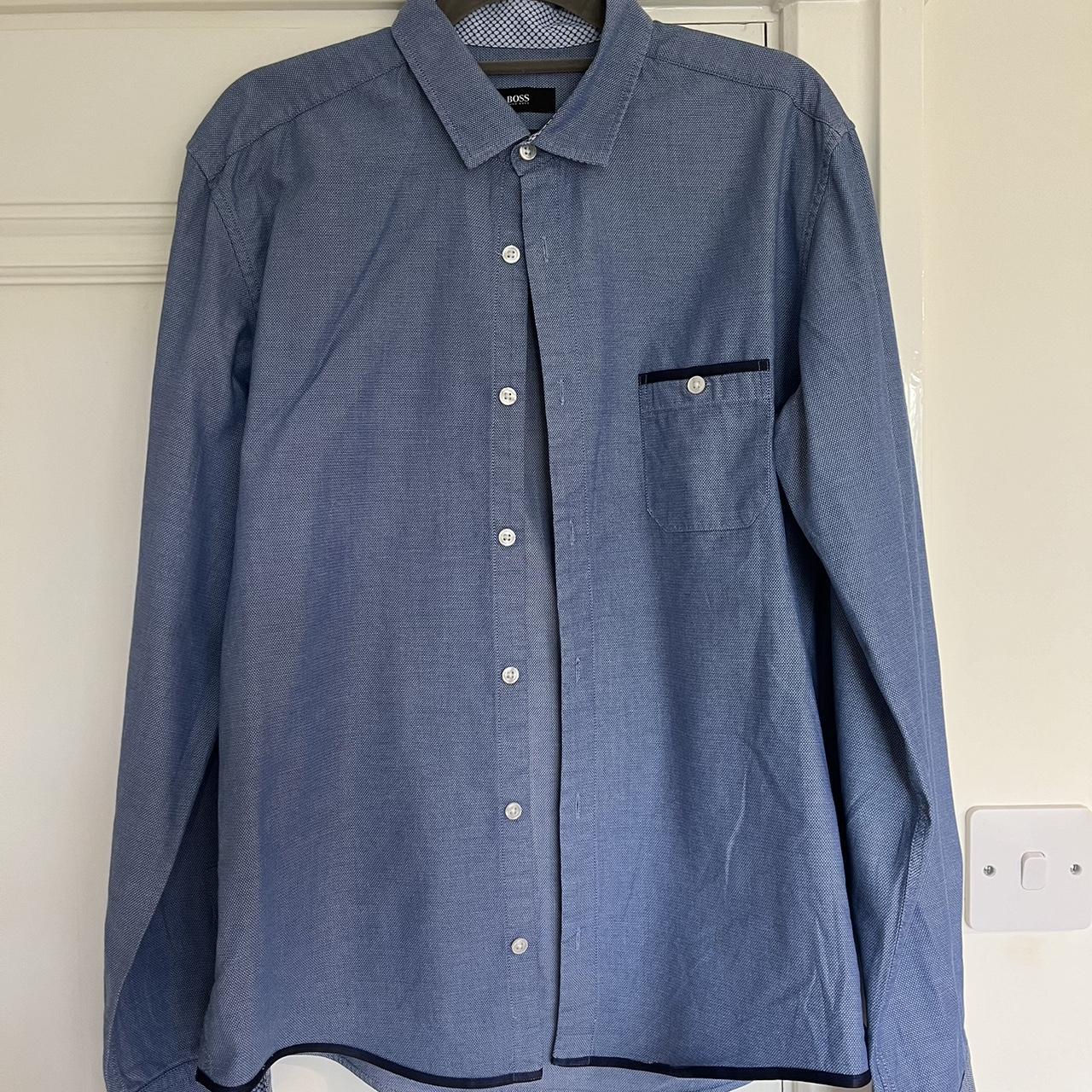 Navy Hugo Boss shirt slim fit #smart - Depop