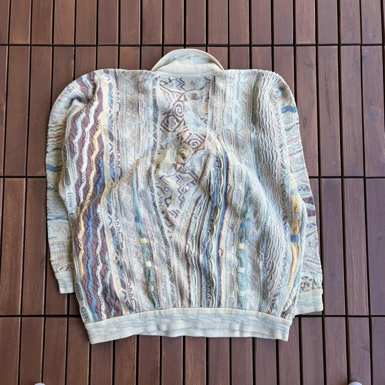 Coogi Men's Sweater - Cream/Multi - M – cream/pas… - image 4