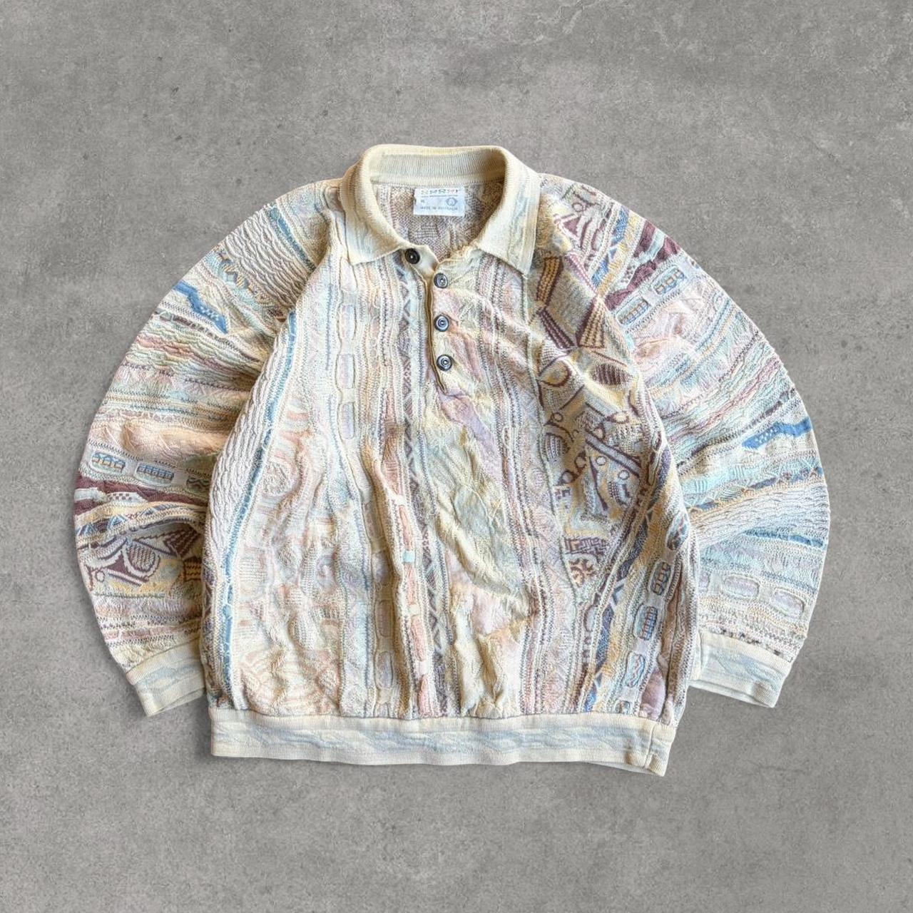 Coogi Men's Sweater - Cream/Multi - M – cream/pas… - image 1