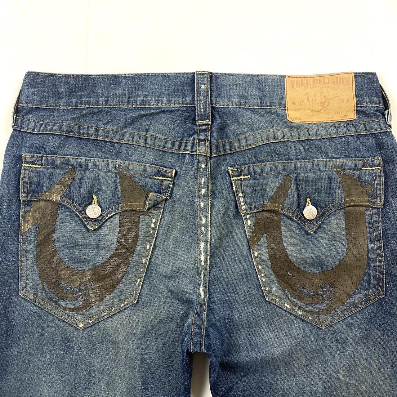 Vintage True Religion Denim Jeans -Dark Painted... - Depop