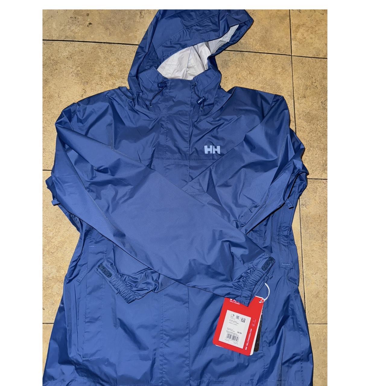Helly Hansen blue waterproof rain jacket, Size M