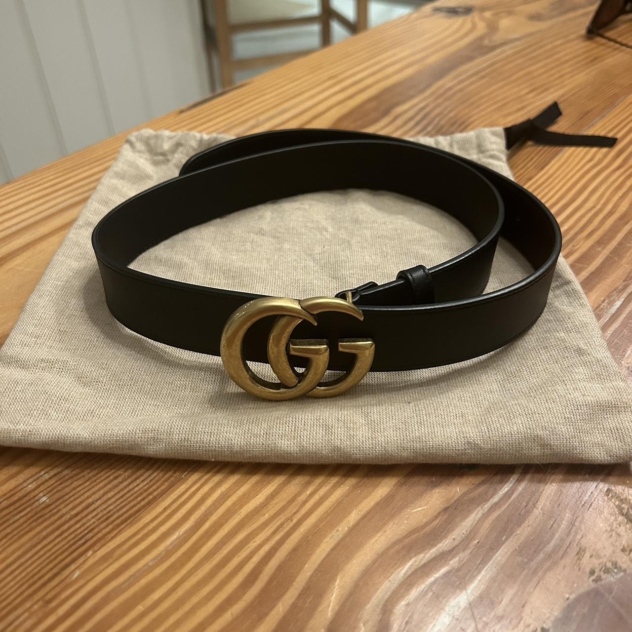 Skinny black women's gucci belt on sale