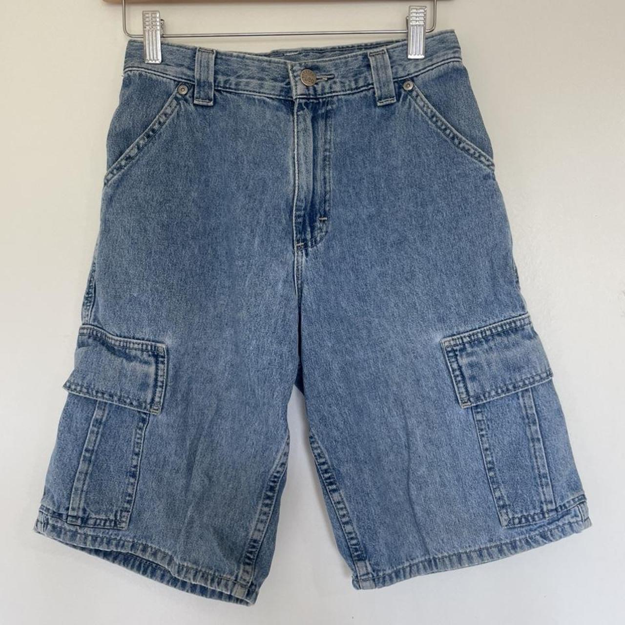 Vintage 90s Lee Pipes denim cargo shorts jeans size... - Depop
