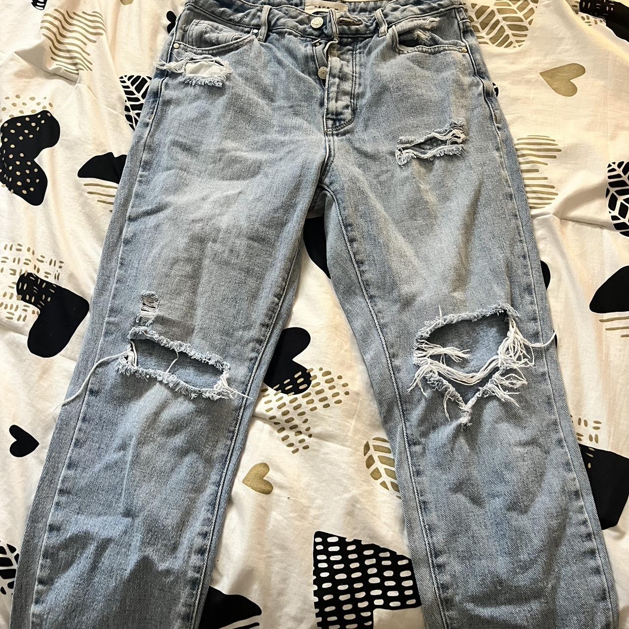 PacSun Women's Jeans Blue 26 – Pacsun Ripped Mom Jeans Size 26