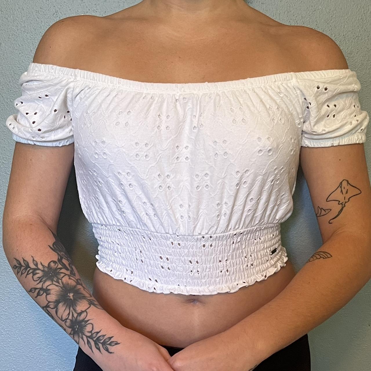 Hollister off the shoulder crop top online