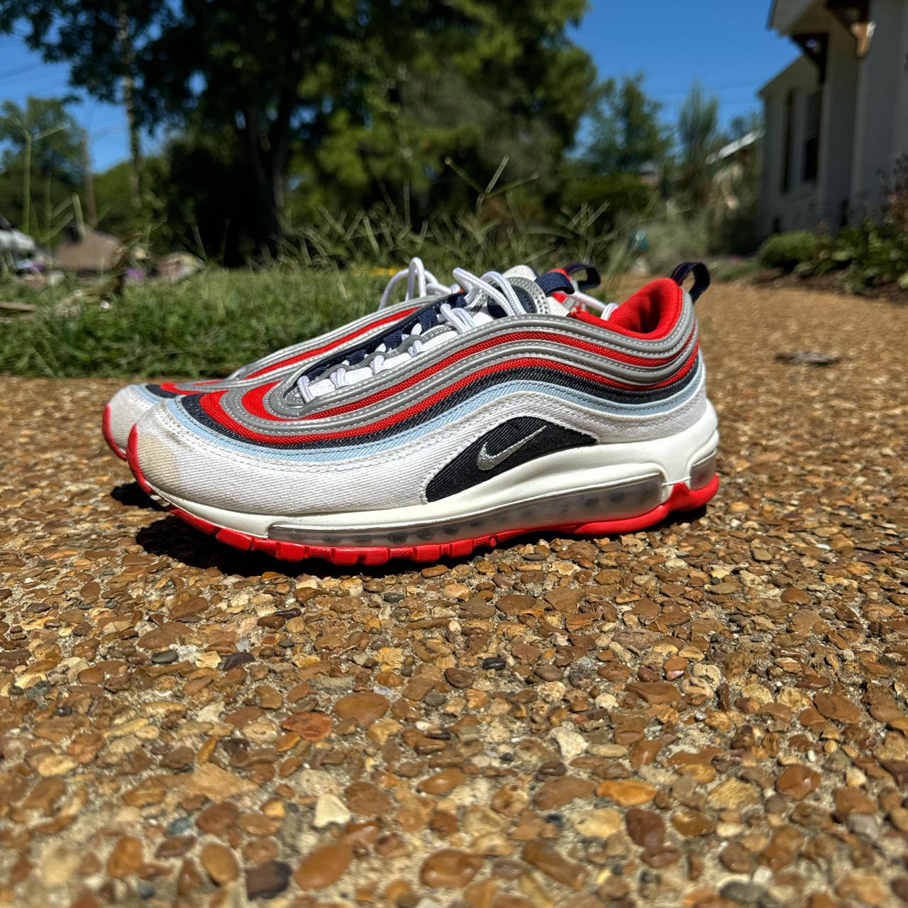 Nike Air Max 97 Red White Blue Nike Men Air Max 97 White/Deep