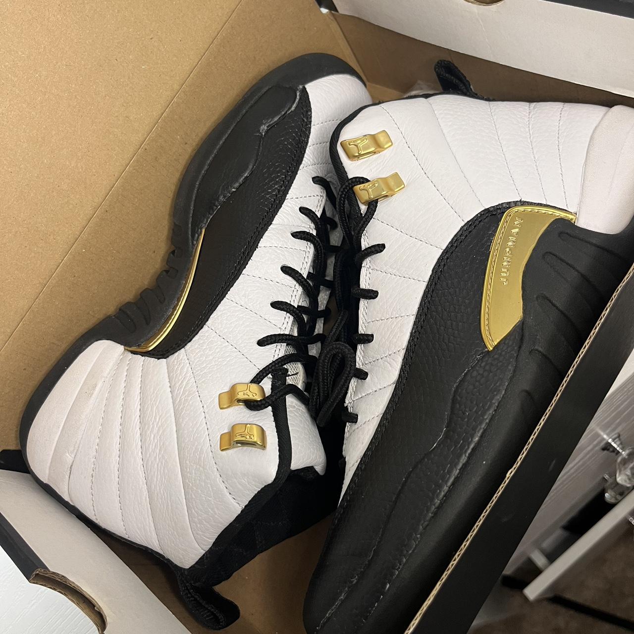 Black white metallic gold jordan 12 orders