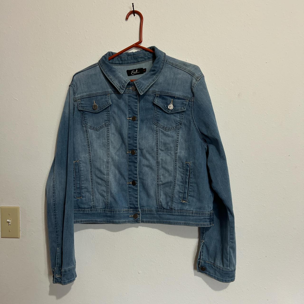 Earl Jean women s XLarge denim jacket long sleeve. Depop