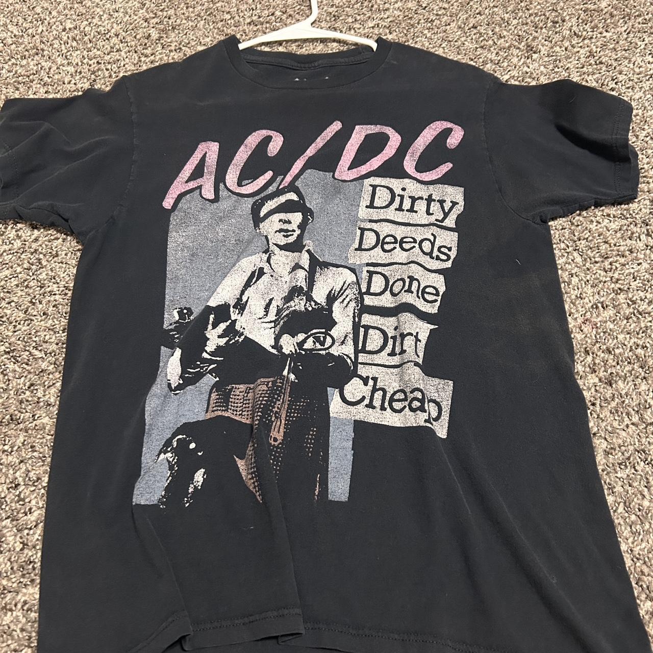 Black and pink AC/DC graphic tee #rocktee - Depop